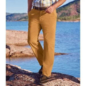 Atlas For Men Mens Stretch Plain Chinos / Ochre